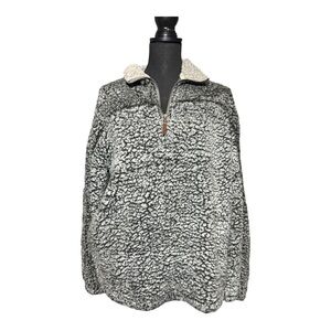 Thread and Supply Charcoal Sherpa Pullover Sweatshirt Size M